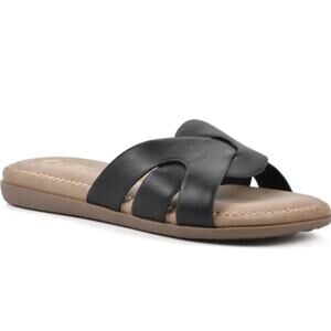NEW Cliffs By White Mountain Comfortable Womens Fortunate Slide Sandal Black 6.5